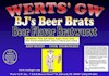 Link to enlarged view of B-012 - Beer Brats - 10 lbs. of Lean Bratwurst Label