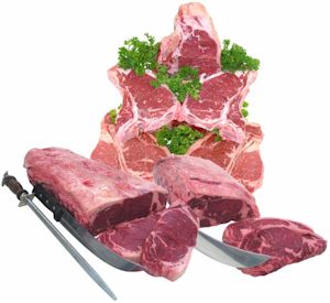 Link to USDA Choice Angus Beef Steak Sampler - One Each New York Strip, Porterhouse, Rib Eye & T-Bone Steaks